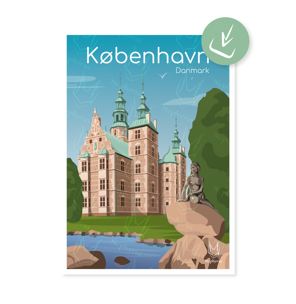 Illustration de Copenhague - Version numérique (à imprimer soi-même)